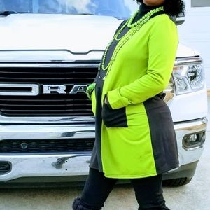 Two Tone Green and Black Top